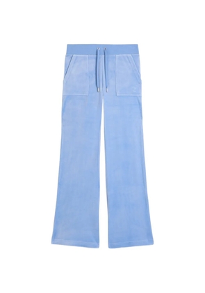 Juicy Couture velour-texture flared track pants - Blue