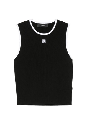 AMIRI logo-embroidered ribbed-knit tank top - Black