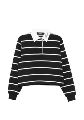 AMIRI striped long-sleeve polo top - Black
