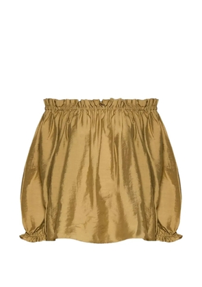 Marella off-shoulder gathered blouse - Gold