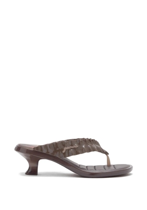 GANNI x Melissa ruffled-strap heeled sandals - Brown