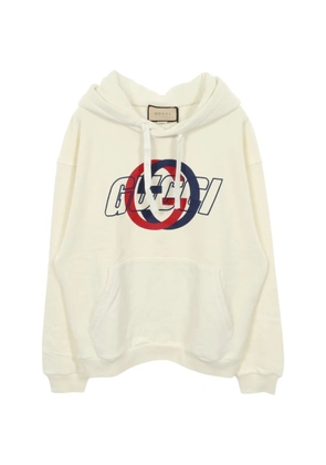 Gucci Pre-Owned 2020s Interlocking G-logo hoodie - Neutrals