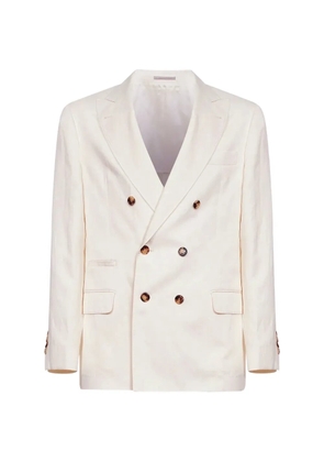 Brunello Cucinelli long-sleeves double-breasted blazer - White