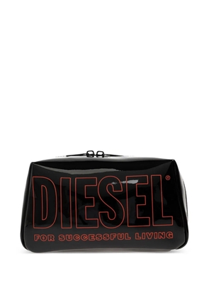 Diesel logo-print wash bag - Black