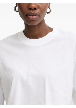 GUESS USA rhinestone-embellished cropped T-shirt - White