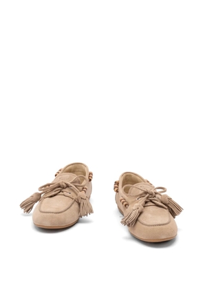 Miu Miu beaded tassel boat shoes - Neutrals