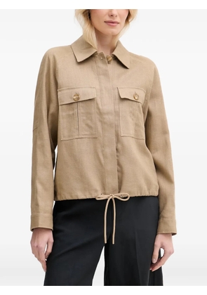Mos Mosh Ginah embroidered drawstring-hem shirt - Neutrals