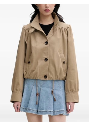 Miss Sixty gathered button-up trench jacket - Neutrals