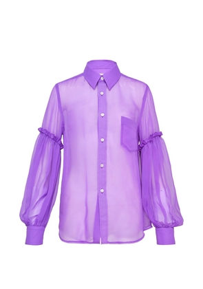 Comme Des Garçons Comme Des Garçons ruffled sheer shirt - Purple