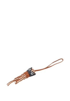 Hermès Pre-Owned 2025 Milo Lambskin and Swift Chouette Owl Bag Charm key chain - Brown