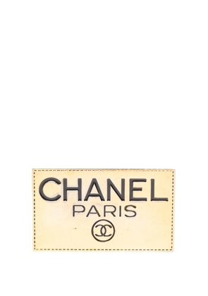 CHANEL Pre-Owned 1990-2000 Gold Plated CC Plate Brooch costume brooch