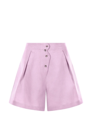 Mia Peculiar wave-detail tailored shorts - Pink