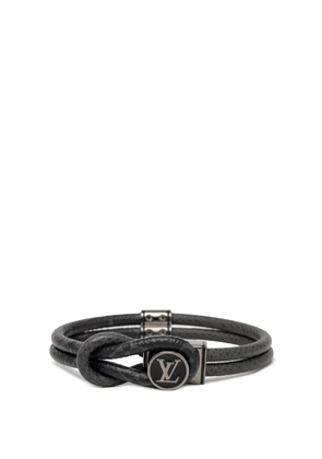 Louis Vuitton Pre-Owned 2022 Monogram Eclipse and Taiga Loop It Bracelet costume bracelet - Black