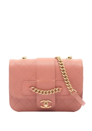 CHANEL Pre-Owned 2018 Front Chain Sheepskin Flap crossbody bag - Pink