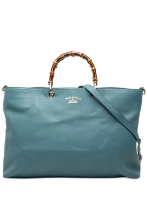 Gucci Pre-Owned 2000-2015 Large Calfskin Bamboo Shopper satchel - Blue