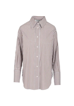Al Duca D’Aosta 1902 striped oversized shirt - Brown