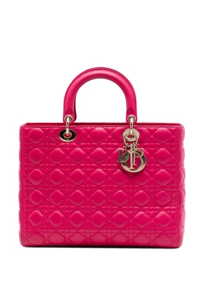 Christian Dior Pre-Owned 2013 Large Lambskin Cannage Lady Dior satchel - Pink