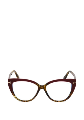 TOM FORD Eyewear leopard-pattern cat-eye glasses - Red