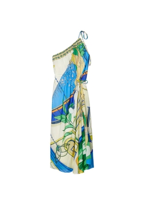 Tory Burch printed one-shoulder dress - Neutrals