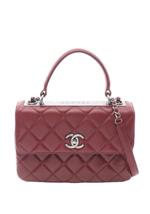 CHANEL Pre-Owned 2015-2016 Small Quilted Lambskin Trendy CC Top Handle Flap satchel - Red