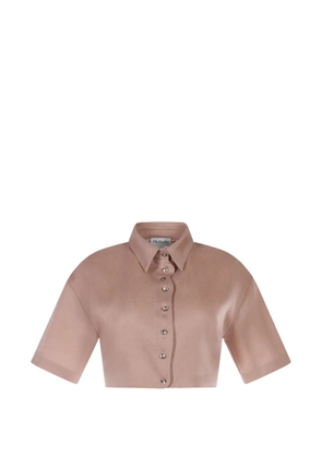 Mia Peculiar wave-detail shirt - Neutrals