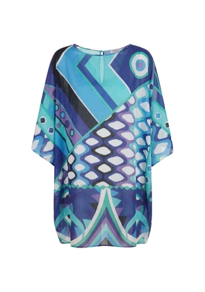 PUCCI Vivara Iride-print batwing blouse - Blue