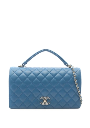 CHANEL Pre-Owned 2016-2017 CC Quilted Lambskin Chic Affinity Top Handle Full Flap satchel - Blue