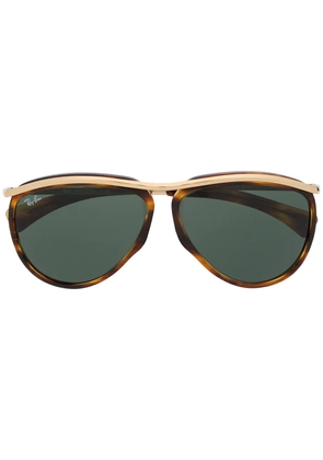 Ray-Ban RB2219 Olympian aviator-frame sunglasses - Brown