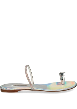 Casadei ring-detail slides - Silver
