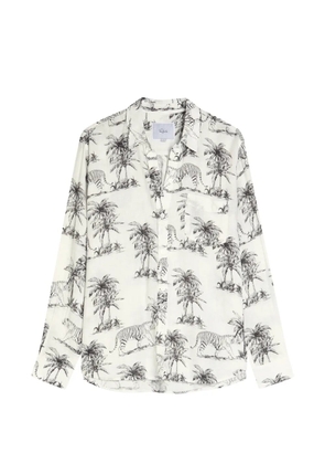 Rails Charli tiger-print chest-pocket shirt - White