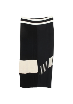 Louis Vuitton Pre-Owned 2010s colour-block knitted midi skirt - Black