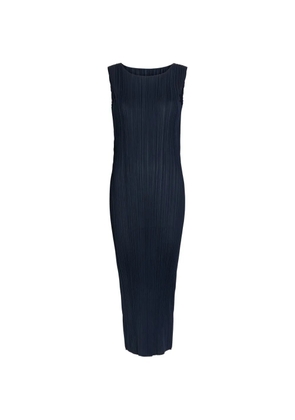 Issey Miyake pleated sleeveless maxi dress - Blue