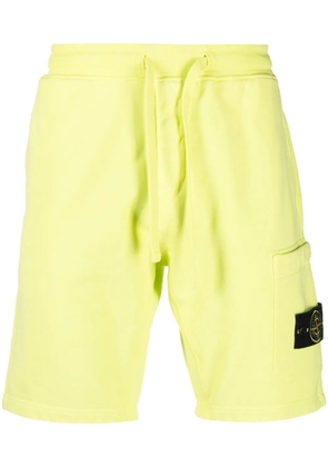 Stone Island Compass-patch cotton track shorts - Yellow