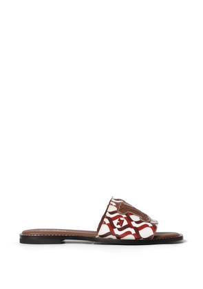 Max Mara monogram-print flat sandals - White