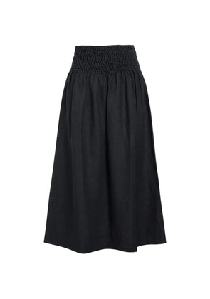 Rails shirred-waist flared midi skirt - Black