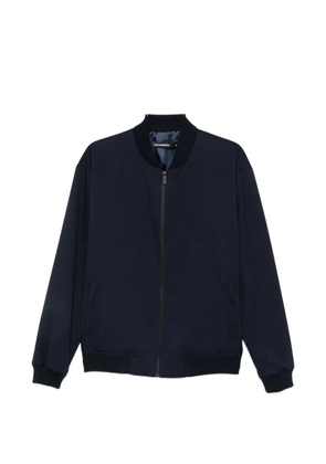 Karl Lagerfeld ribbed-trim zip-up bomber jacket - Blue