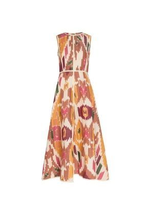 Emporio Sirenuse ikat-print sleeveless midi dress - Pink