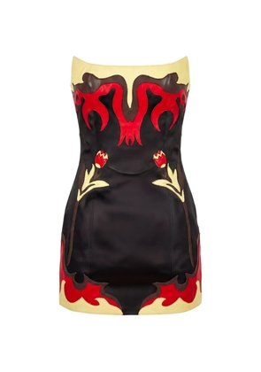 Marine Serre floral-patch mini dress - Black