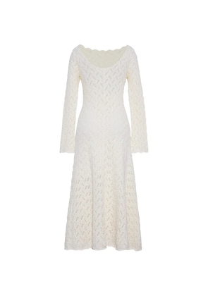 Cara Cara pointelle-knit scalloped dress - Neutrals