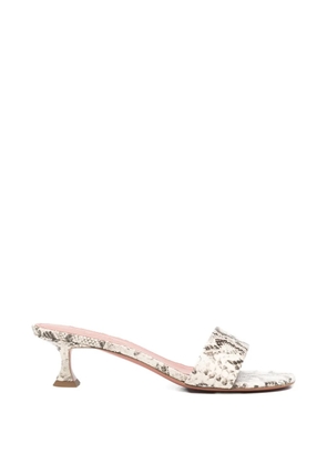 Amina Muaddi Andreea snake-print sandals - Neutrals