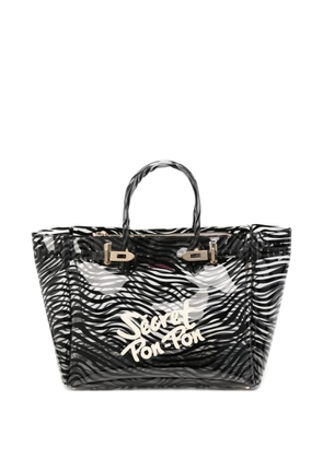 Secret Pon Pon Brigitte animal-print tote bag - Black