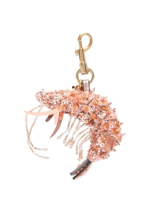 Anya Hindmarch Shrimp sequin-embellished bag charm - Pink