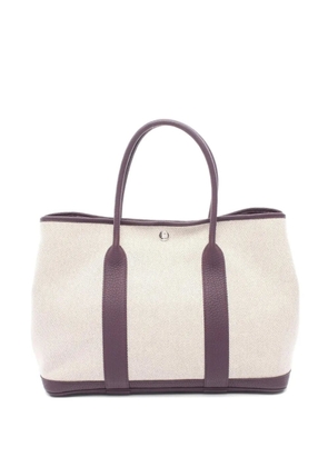 Hermès Pre-Owned 2022 PM Garden Party leather-trim tote bag - Neutrals