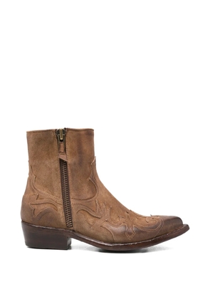ERALDO embroidered western-style boots - Brown