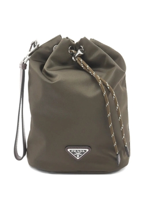 Prada Pre-Owned Speedrock Re-Nylon triangle-logo pouch - Green