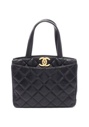 CHANEL Pre-Owned 1996-1997 Matelassé turn-lock tote bag - Blue