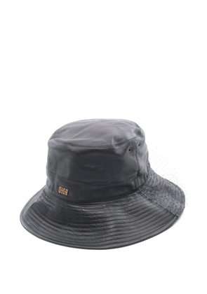 Christian Dior Pre-Owned 2010s Teddy-D logo-detail leather bucket hat - Black