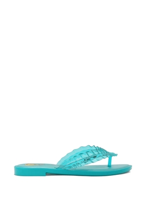 GANNI x Melissa ruffled-strap flip-flops - Blue