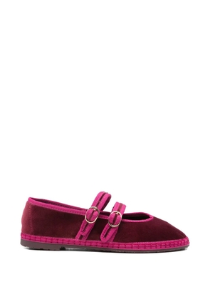 FLABELUS Claire buckle-strap ballet flats - Red
