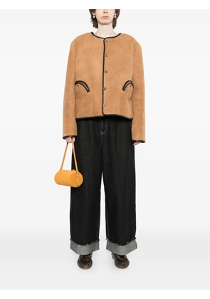 Blazé Milano button-fastening shearling jacket - Neutrals